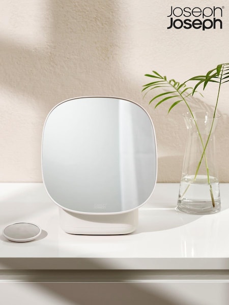 Joseph Joseph Natural Viva Pedestal Mirror with Cosmetic Storage (414742) | £40