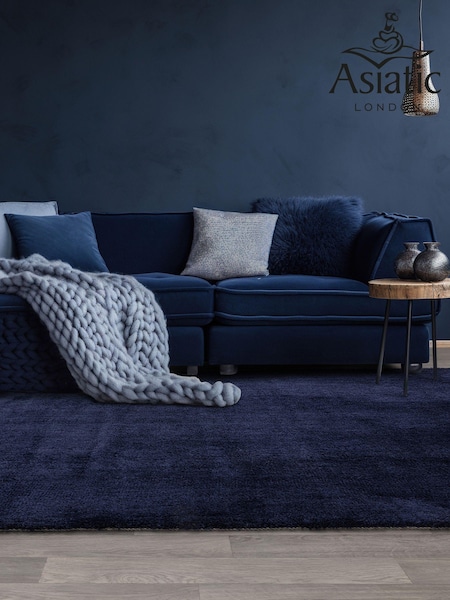 Asiatic Rugs Navy Milo Soft Touch Lustre Rug (415019) | £137 - £389