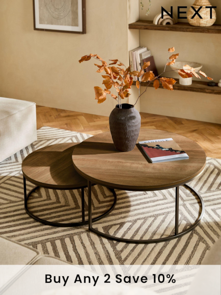 Dark Bronx Nest of 2, Round Coffee Table (415103) | £250