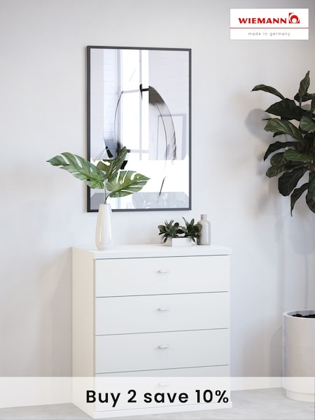 Wiemann Peyton White 4 Drawer Glass Chest (416094) | £490