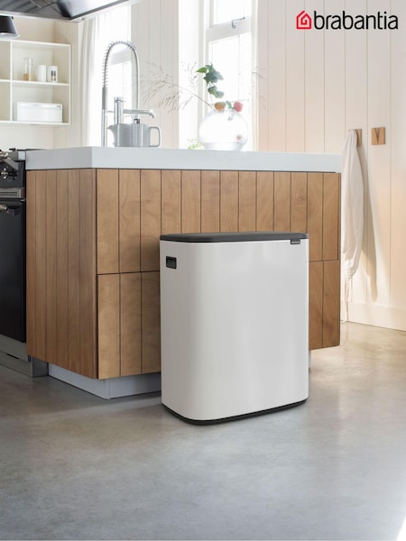 Brabantia White Bo Touch Double 30L Bin (418272) | £195
