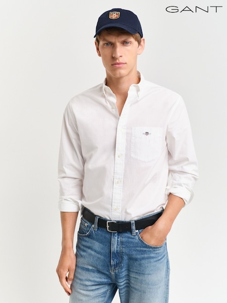 GANT White Regular Fit Poplin 100% Cotton Shirt (418671) | £95