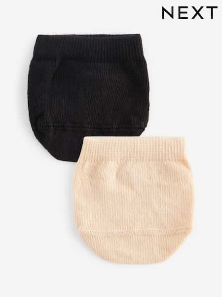 Nude/Black Toe Topper Half Socks 2 Pack (419554) | £2