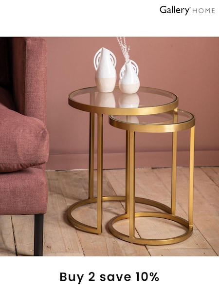 Gallery Home Gold Ruston Nest of 2 Tables (419978) | £250