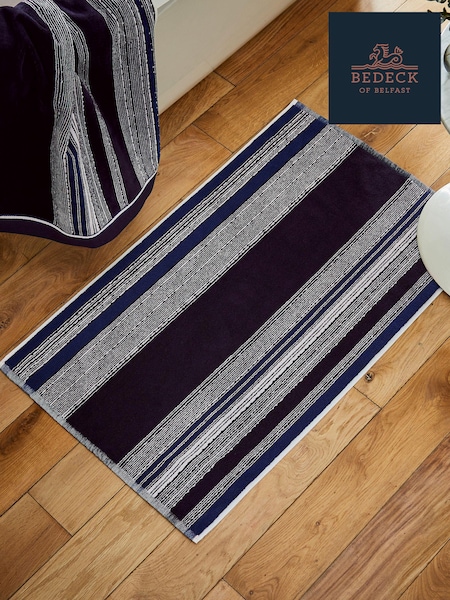 Bedeck of Belfast Navy 100% Cotton Imara Bath Mat (420181) | £30