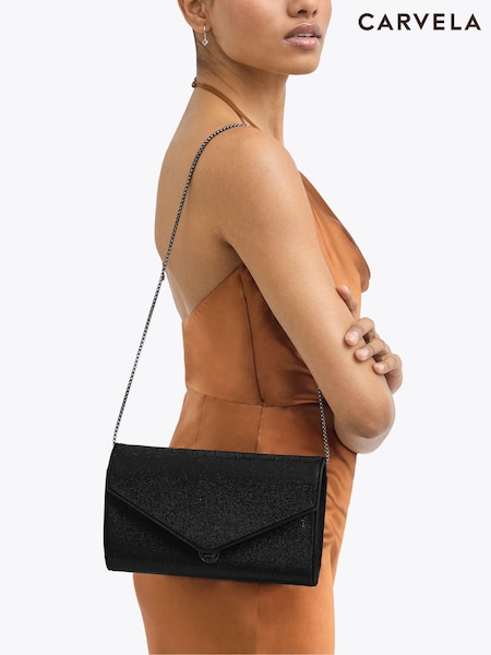 Black - Carvela Spiral Envelope Embellished Clutch Bag