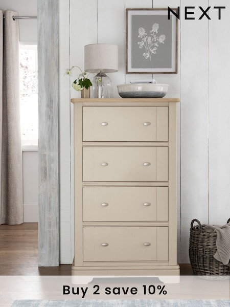 Stone Hampton Painted Oak Collection 4 Drawer Chest Of Drawers (421037) | £775