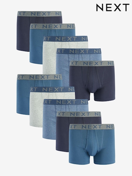 Blue 10 pack A-Front Boxers (422306) | £48