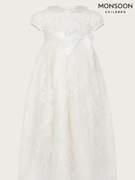 Monsoon Natural Baby Provenza Silk Christening Gown (422498) | £125
