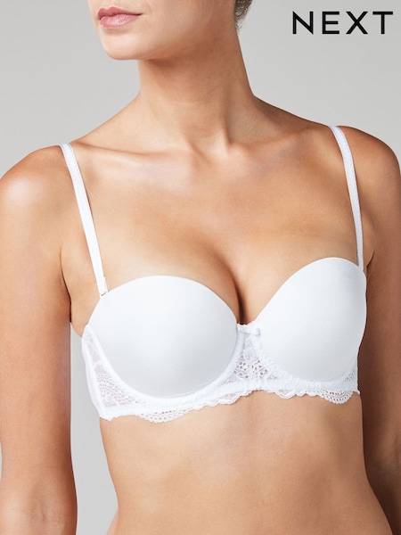 White Triple Boost Push-Up Strapless Bra A-DD (423566) | £18