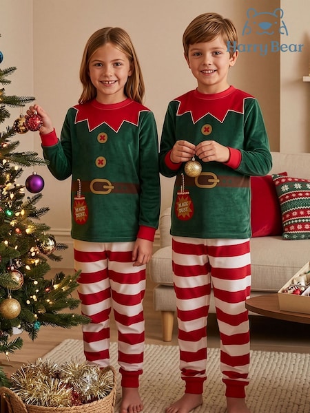 Green - Harry Bear Elf Pyjamas