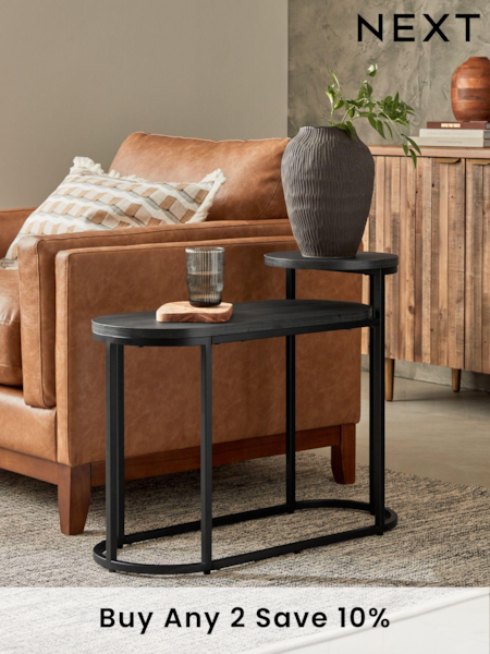 Black Bronx Oak Effect Side Table (425110) | £175