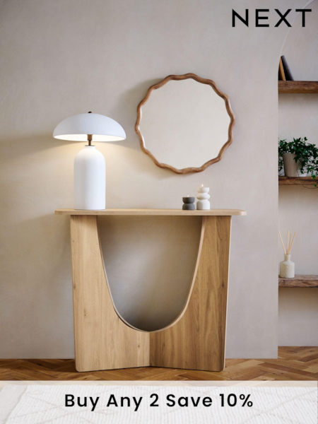 Natural Craft Wood Effect Console Table (425317) | £150