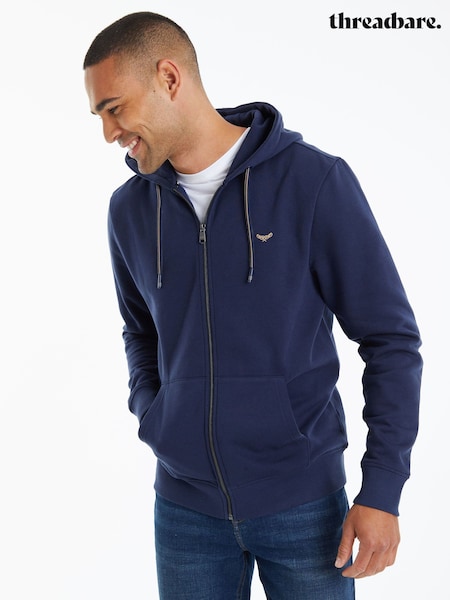 Threadbare Navy Zip Through Hoodie (426012) | £24