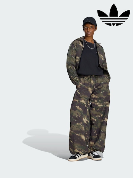 Green - Adidas Originals Camouflage Loose Track Top