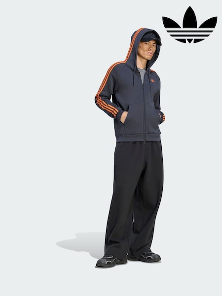 Grey - Regular Adidas Originals Adicolor Over The Hood Stripes Hoodie