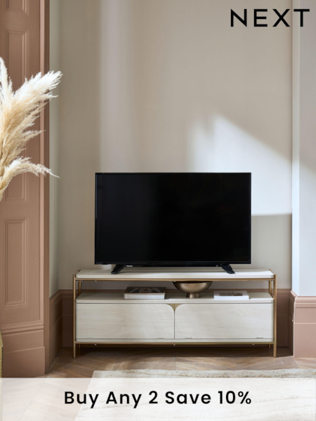 Light Evie Oak Effect Up to 55 inch Slim TV Unit (428636) | £275