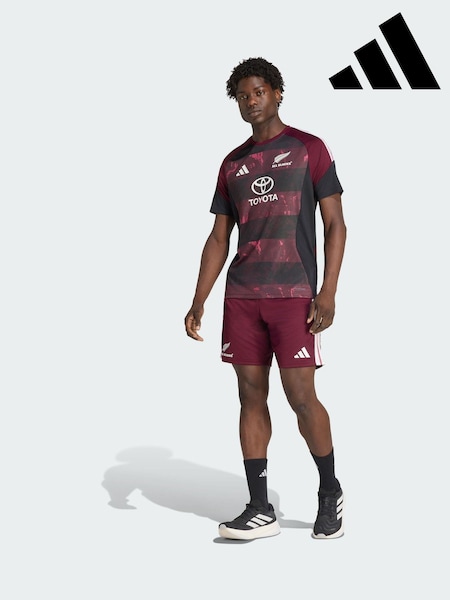 Red - Regular Adidas All Blacks Performance T-shirt For South Africa Tour