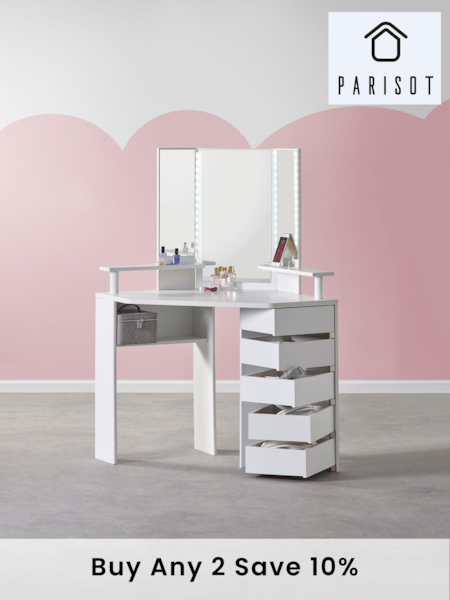 Parisot White Corner Vanity Unit (428849) | £325