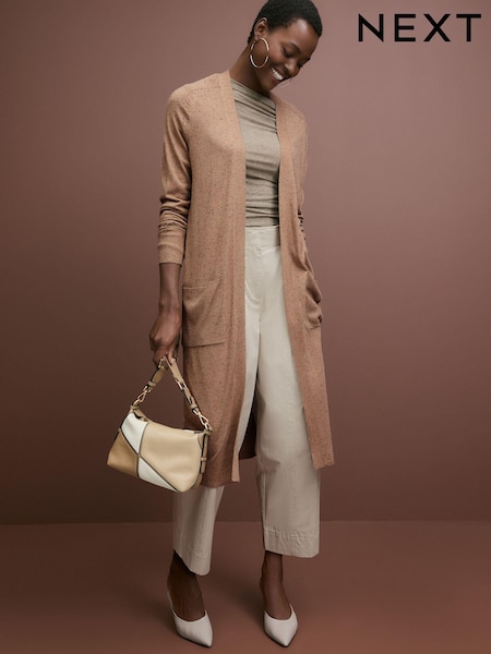 Camel Brown Longline Cardigan (429103) | £28