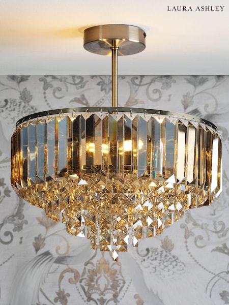Laura Ashley Champagne Gold Vienna Chandelier Ceiling Light (430402) | £230