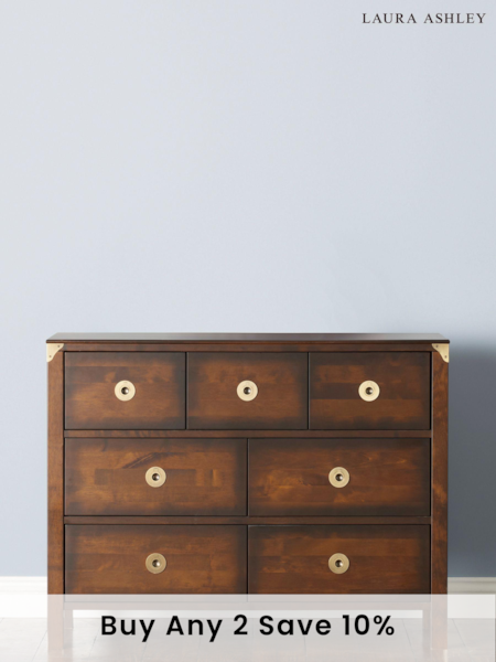 Laura Ashley Dark Chestnut Balmoral 3+4 Drawer Chest (430425) | £975