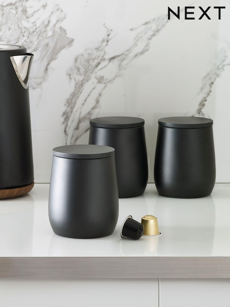 Set of 3 Black Moderna Storage Tins (430465) | £20