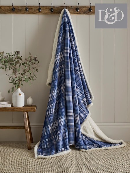 Dreams & Drapes Bennet Check Sherpa Reverse Throw