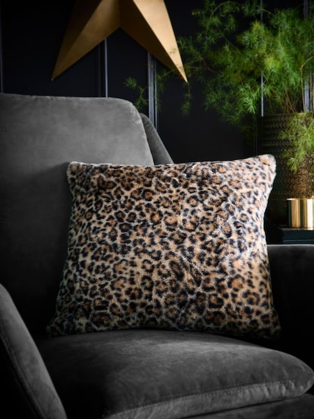 Fusion Leopard Faux Fur Filled Cushion