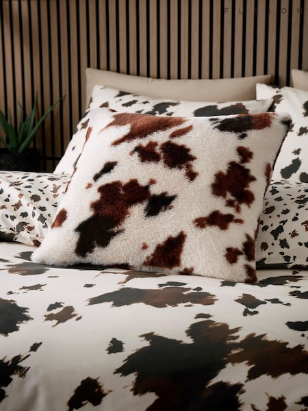 Fusion Cow Print Faux Fur Filled Cushion