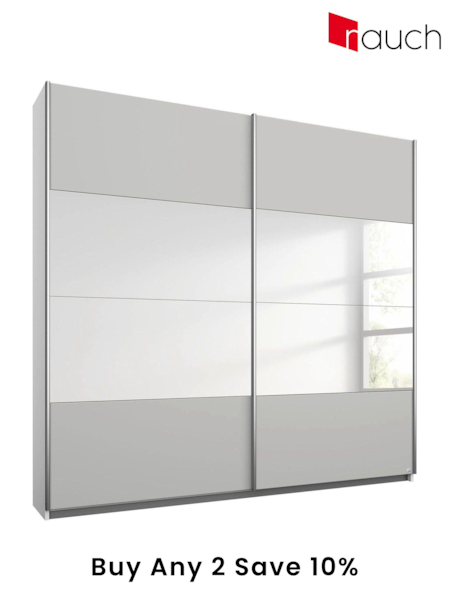 Rauch Grey Cameron Wood and Mirror Sliding Semi 1.8m Sliding Fitted Wardrobe (430952) | £667
