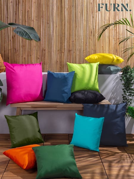 furn. Grey Plain Large UV  Water Resistant Cushion (431560) | £24