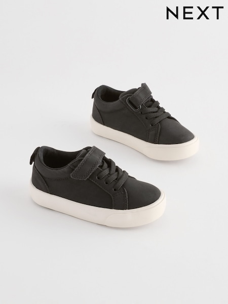 Black Standard Fit (F) Touch Fastening Elastic Lace Trainers (431824) | £15 - £19