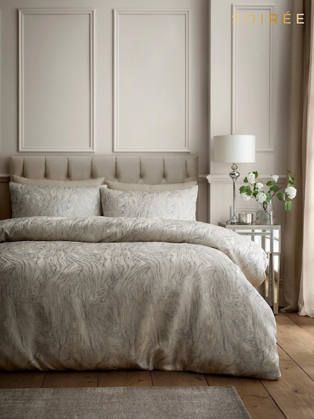 Soiree Marble Jacquard Duvet Cover & Pillowcase Set