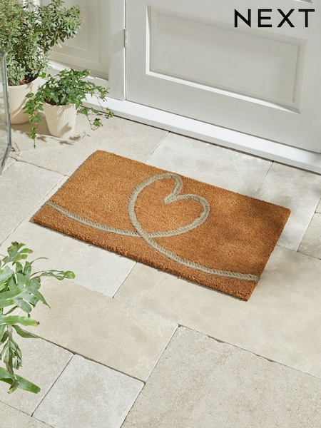 Grey Braided Heart Doormat (433146) | £16 - £26
