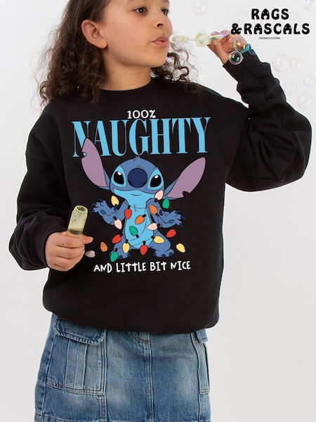 Black - Rags & Rascals Disney Lilo & Stitch Naughty & Nice Sweatshirt