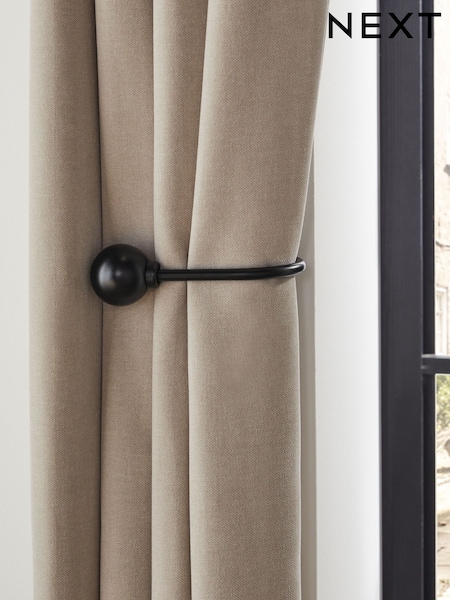 Set of 2 Black Ball Curtain Holdbacks (434233) | £18