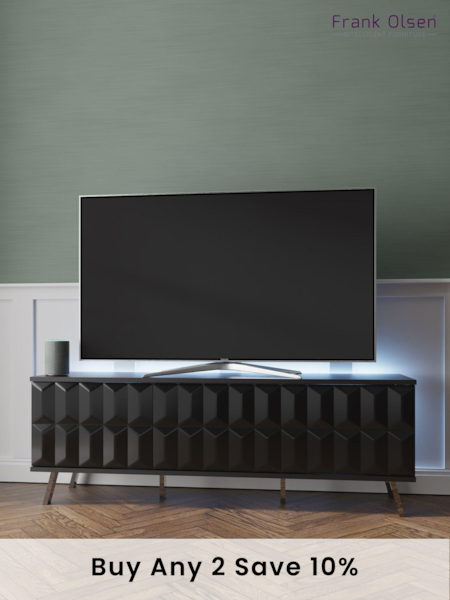 Frank Olsen Black Elevate Smart LED TV Stand (434710) | £400