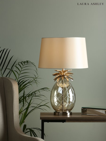 Laura Ashley Champagne Gold Pineapple Cut Glass Table Lamp with Shade (434860) | £120