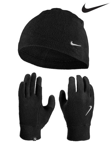 Nike Black Men's Fleece Hat And Glove Set (434935) | £34