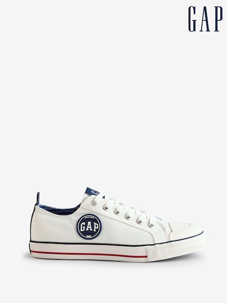 Gap White Houston Low Top Canvas Trainers (435147) | £31