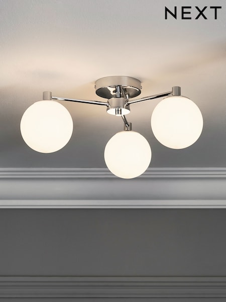 Chrome Pasadena 3 Light Flush Ceiling Light (435930) | £70