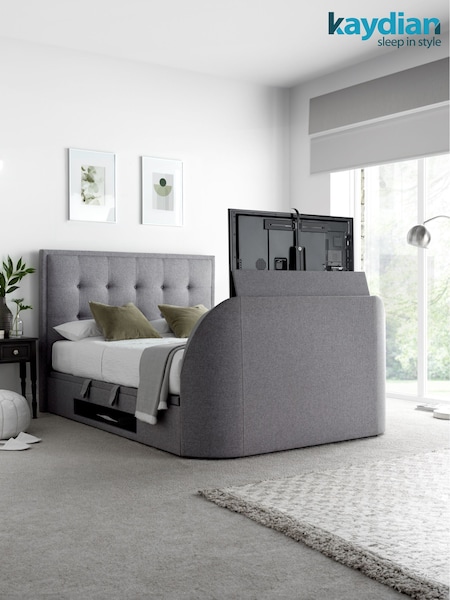 Kaydian Grey Falstone TV Side Lift Ottoman Storage Bed (436166) | £2,000 - £2,400