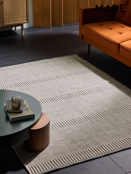 MADE.COM Grey/Blue Atwell Woven Wool Rich Rug (436395) | £70 - £320