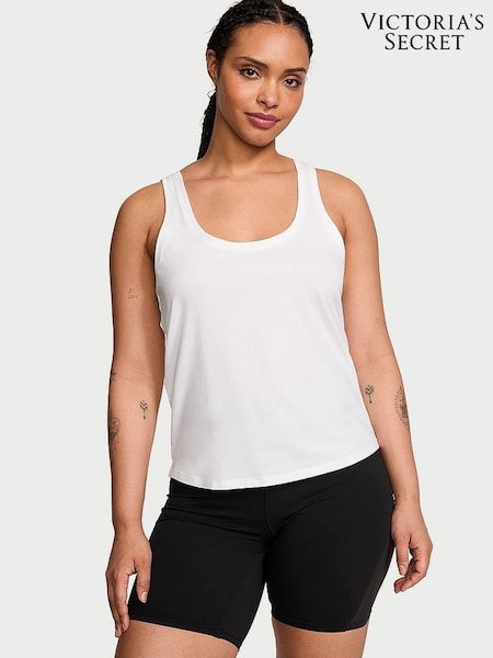 Victoria's Secret White Cotton Flowy Tank Top (437944) | £15