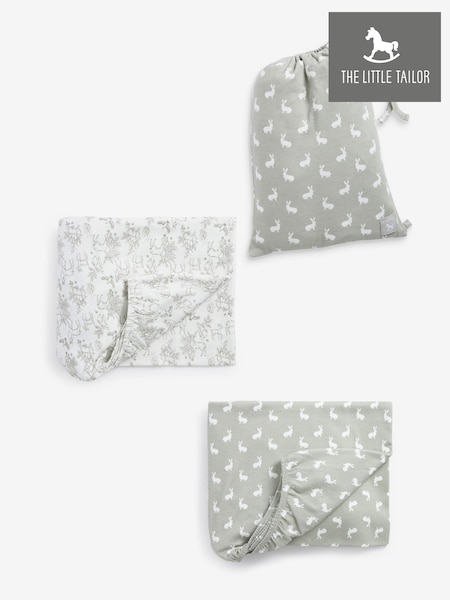 The Little Tailor 2 Pack White 100% Cotton Baby Fitted Jersey Cot Sheets (438705) | £36