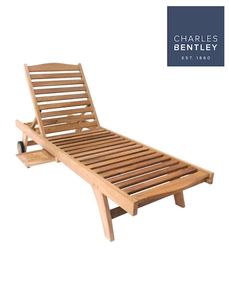 Charles Bentley Natural Premium Teak Garden Sun Lounger (438924) | £275