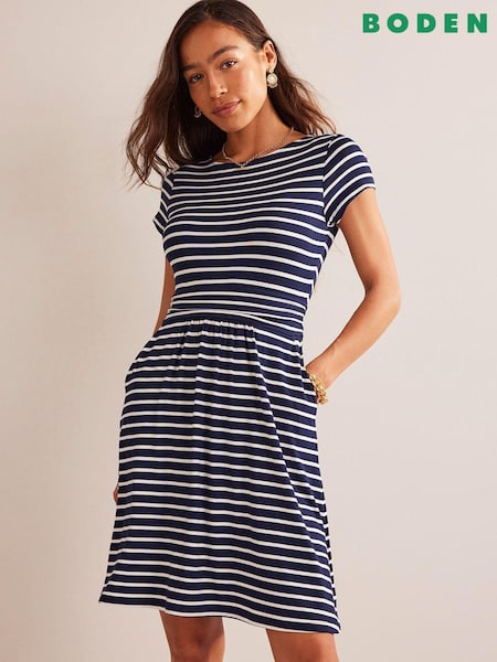 Boden Navy/White Amelie Jersey Dress (438945) | £55