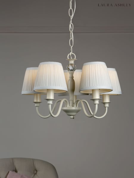 Laura Ashley Cream Ellis Chandelier 5 Light Light (442053) | £149