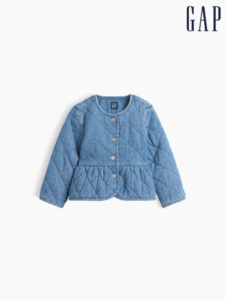Blue - Gap Quilted Denim Jacket